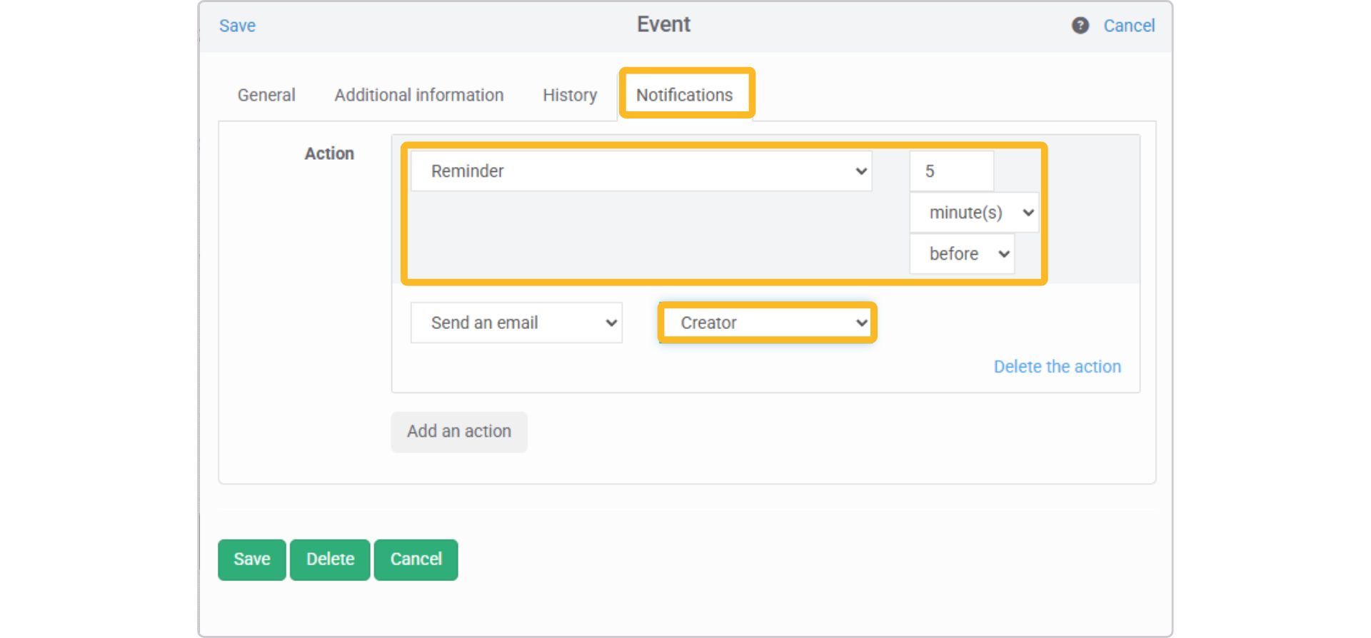 Beispiele für Benachrichtigungen im Zeitplan